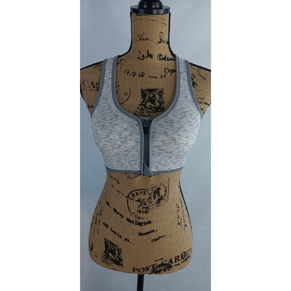 Avia Zip Front women's Support Sports Bra Racerback Medium AA374